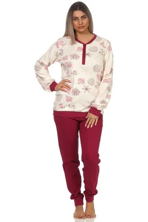 Normann Pyjama Damen Interlock Pyjama lang mit Bündchen - auch in Übergrößen - Verkäufer: Fairway