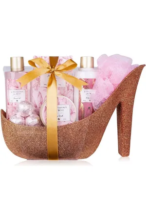 accentra Pflege-Geschenkset "A moment for you" Badeset für Frauen im glitzernden Pumps, 8-tlg., tierversuchsfrei - Verkäufer: Acora-Giving