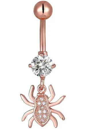 Karisma Bauchnabelpiercing Edelstahl Bauchnabelpiercing Banana Anhänger Spinne Zirkonia, - HB189 - Roségold - Verkäufer: Schmuck