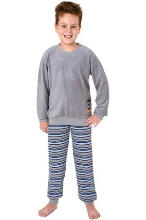 Normann Pyjama Jungen Frottee Pyjama langarm mit Bündchen und Stickerei - 291 13 577 - Verkäufer: Fairway