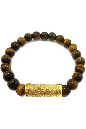 Kingka Armband "URBAN ROCKS" Stein Armband aus Tigerauge und vergoldetem Center Piece, mit Tigeraugen - Verkäufer: