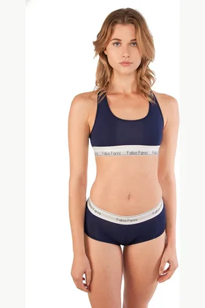 Fabio Farini Sport-BH Damen Unterwäsche - Sport Bustier mit Designer-Bund (Set, 1-tlg., mit Panty) bügellos im sportlichen Look mit Logo-Bund - Verkäufer: