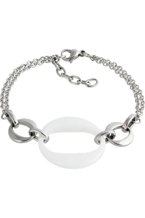 Amello Edelstahlarmband Round Armband silber weiß (Armband), Armbänder für Damen Edelstahl (Stainless Steel) - Verkäufer: Fit4Style Silberschmuck - IMPPAC