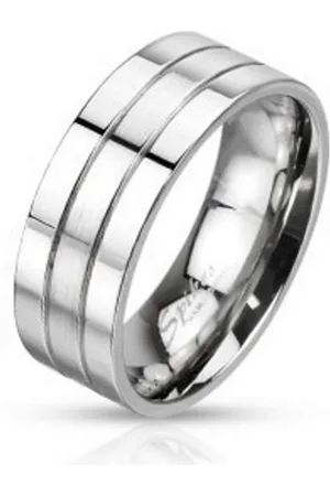 Bungsa Fingerring Ring dreireihig Silber aus Edelstahl Unisex (Ring, 1-tlg), Damen Herren - Verkäufer: