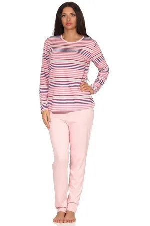Normann Pyjama Damen Pyjama langarm in feiner Blockstreifen Optik – 102 933 - Verkäufer: Fairway