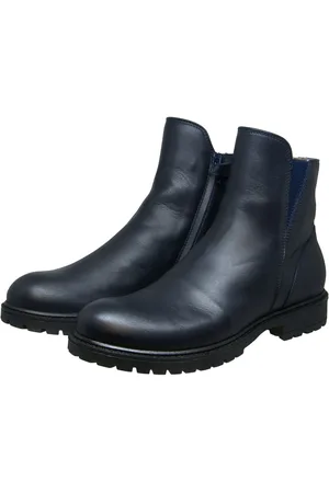Momino 3786 Ankle Boots Stiefeletten Leder Lammfell blau Schnürstiefelette - Verkäufer: Alex und Elis Kinderschuhe