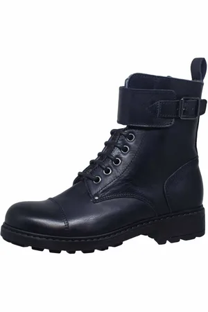 Momino 1407M Kinder Boots Stiefeletten Leder Lammfell blau Schnürstiefelette - Verkäufer: Alex und Elis Kinderschuhe