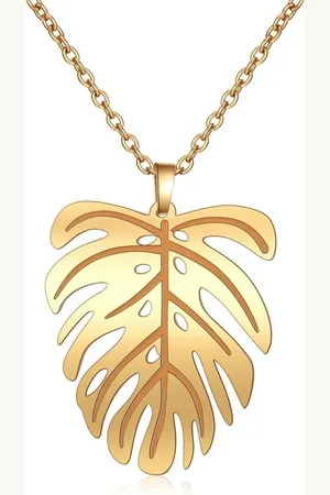 Ailoria Edelstahlkette JUNGLE Halskette (1-tlg., inkl. Schmucksäckchen), aus Edelstahl mit Blatt-Anhänger - Verkäufer: Lifestyle Delights