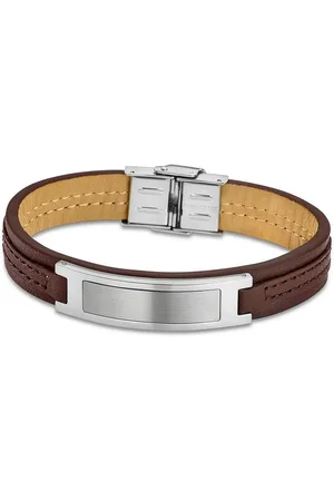 Lotus Armband Armband silber braun (Armband), für Herren aus Edelstahl (Stainless Steel), Echtleder - Verkäufer: Fit4Style Silberschmuck - IMPPAC