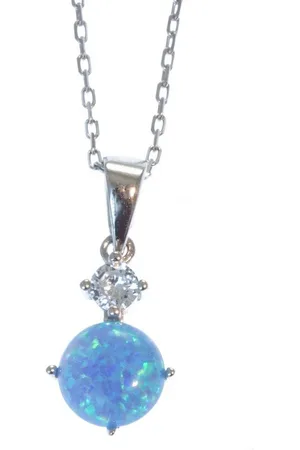 Bella Carina Kette mit Anhänger Opal und Zirkonia mit Kette - Verkäufer: