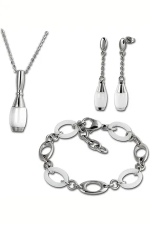 Amello Schmuckset Edelstahlschmuckset Kegel Keramik (3-tlg., Schmucksets), Damen Schmucksets, Edelstahl (Stainless Steel), Farbe: , w - Verkäufer: Fit4Style Silberschmuck - IMPPAC