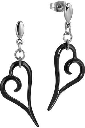 Amello Paar Ohrhänger Ohrringe Edelstahl Keramik (Ohrhänger), Damen Ohrhänger Herz Edelstahl (Stainless Steel), in silberfarben, sch - Verkäufer: Fit4Style Silberschmuck - IMPPAC