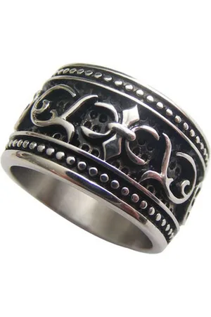 Kingka Fingerring "Lily" Edelstahlring mit Lilien Design - Verkäufer: