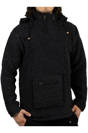 Kunst und Magie Kapuzenstrickjacke Kunst & Magie Unisex Strick- Wolljacke abnehmbare Zipfelkapuze Abnehmbare Kapuze - Verkäufer: