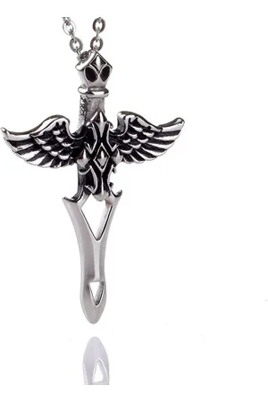 Karisma Kette mit Anhänger Edelstahl Anhänger Engel Gothik Geschwärzt Und Edelstahl Kette, - Herrenschmuck - 55.0 Zentimeter - Verkäufer: Schmuck