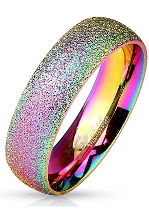 Bungsa Fingerring Ring Regenbogen sand-gestrahlt aus Edelstahl Unisex (Ring, 1-tlg), Damen Herren - Verkäufer: