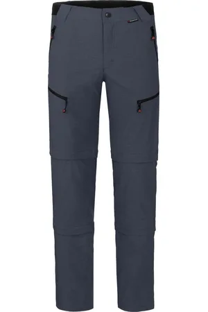 Bergson Outdoorhose LEBIKO Doppel Zipp-Off mit T-ZIPP Herren Wanderhose, robust elastisch, Langgrößen, grau/blau - Verkäufer: