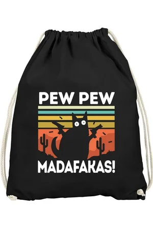 MoonWorks Turnbeutel Turnbeutel Pew Pew Madafakas! schwarze Katze Spruch Meme lustig Gymbag ® - Verkäufer: Akowi