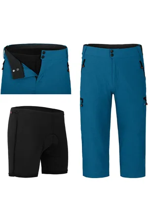 Bergson Fahrradhose PORVOO Capri (mit gepolsterter Innenhose) Herren 3/4 Radhose, robust, elastisch, Normalgrößen, Saphir - Verkäufer: