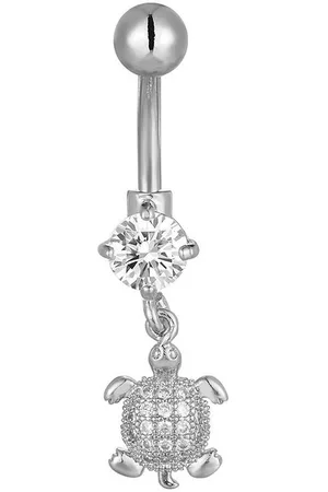 Karisma Bauchnabelpiercing Edelstahl Bauchnabelpiercing Banana Anhänger Schildkröte, Zirkonia - HB191 - Silber - Verkäufer: Schmuck