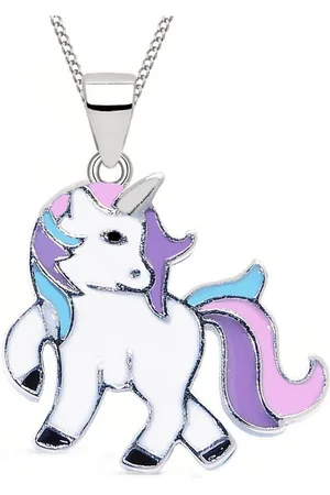 Goldene Hufeisen Kette mit Anhänger Einhorn Pferd Anhänger mit Halskette aus 925 Silber Rhodiniert (2-tlg, inkl. Etui), Silber Anhänger für Kette - Verkäufer: