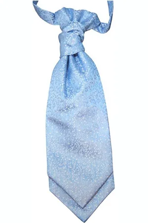 Paul Malone Krawatte Blaues Herren Plastron hellblau geblümt Hochzeitskrawatte Bräutigam hellblau v2133 - Verkäufer: Jung GmbH