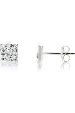 Karisma Paar Ohrstecker Ohrstecker Silber 925 Mit Kristall Elements Unisex Weiss 6mm - Verkäufer: Schmuck