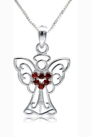 schmuck23 Kettenanhänger Anhänger Kette Engel Schutzengel Herz Zirkonia 925 Silber (Anhänger mit Kette), Silberanhänger Symbol Halskette Kette Panzerkette - Verkäufer: