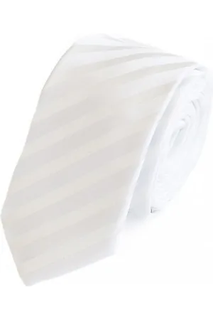 Fabio Farini Krawatte Weiße Herren Krawatten mit feiner Struktur in 6cm (ohne Box, Gestreift) Schmal (6cm), Struktur - Arctic Cotton - Verkäufer: