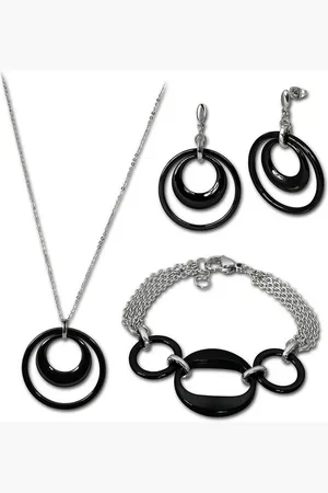 Amello Schmuckset Edelstahlschmuckset Keramik schwarz (3-tlg., Schmucksets), Damen Schmucksets, Edelstahl (Stainless Steel), Farbe: , s - Verkäufer: Fit4Style Silberschmuck - IMPPAC