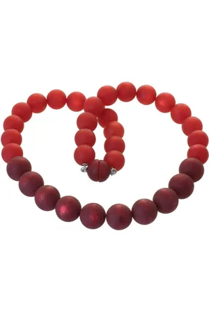 Bella Carina Perlenkette Kette mit Polaris Perlen rot 14 - 16 mm, Magnetverschluss - Verkäufer: