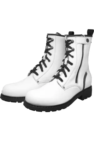 Momino 2441 Boots Stiefel Stiefeletten Leder Lammfell weiß Schnürstiefelette - Verkäufer: Alex und Elis Kinderschuhe