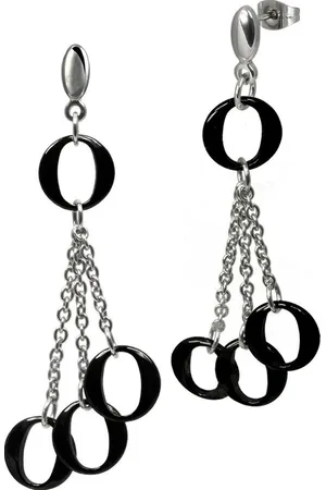 Amello Paar Ohrhänger Ohrringe Edelstahl Keramik (Ohrhänger), Damen Ohrhänger Ringe Edelstahl (Stainless Steel), in silberfarben, sc - Verkäufer: Fit4Style Silberschmuck - IMPPAC
