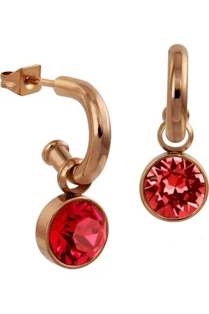 Amello Paar Ohrhänger Ohrringe Edelstahl Ohrhänger rot (Ohrhänger), Damen Ohrhänger aus Edelstahl, vergoldet (Roségold 333), rosegold, rot - Verkäufer: Fit4Style Silberschmuck - IMPPAC