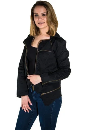 Kunst und Magie Kurzjacke Damen Schwarze Jacke mit vielen Zippern - Verkäufer: