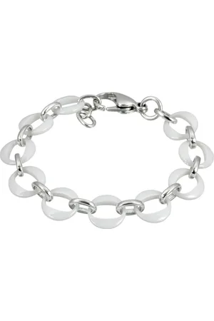 Amello Edelstahlarmband Ringe Armband silber weiß (Armband), Armbänder für Damen Edelstahl (Stainless Steel) - Verkäufer: Fit4Style Silberschmuck - IMPPAC
