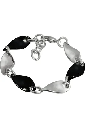 Amello Edelstahlarmband Welle Armband silber schwarz (Armband), Armbänder für Damen Edelstahl (Stainless Steel) - Verkäufer: Fit4Style Silberschmuck - IMPPAC