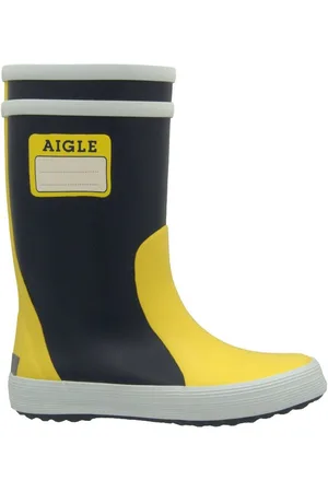 Aigle Lolly Pop Label Gummistiefel Outdoor Blau Gelb Gummistiefel - Verkäufer: Alex und Elis Kinderschuhe