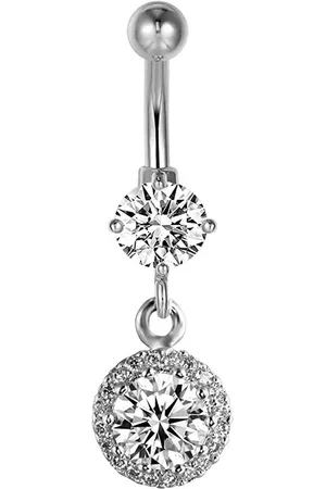 Karisma Bauchnabelpiercing Edelstahl Bauchnabelpiercing Anhänger Banana Zirkonia, - HB151 - Silber - Verkäufer: Schmuck