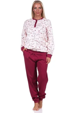 Normann Pyjama Damen Interlock Pyjama lang mit Bündchen - auch in Übergrößen - Verkäufer: Fairway