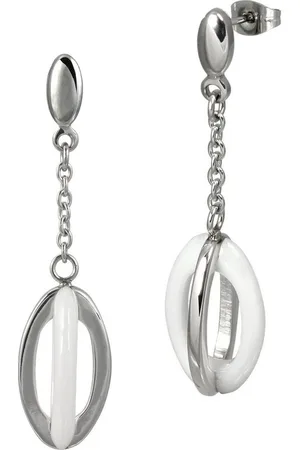 Amello Paar Ohrhänger Ohrringe Edelstahl Keramik (Ohrhänger), Damen Ohrhänger Ellipse Edelstahl (Stainless Steel), in - Verkäufer: Fit4Style Silberschmuck - IMPPAC