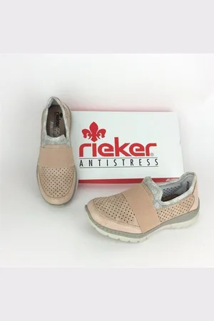 Rieker Damen Slipper rosa, memosoft Innensohle Ballerina - Verkäufer: Littmann