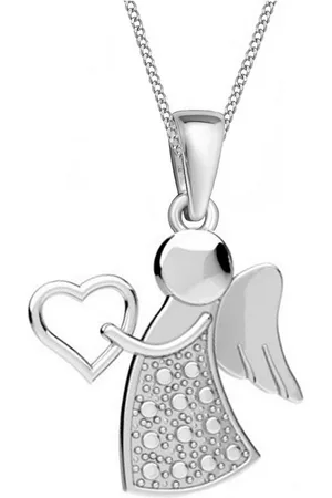 Goldene Hufeisen Kette mit Anhänger Mädchen Kinder Schutzengel Engelanhänger mit Kette aus 925 Silber (Anhänger mit Kette 2-tlg, inkl. Etui), Rhodiniert - Verkäufer: