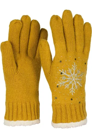 styleBREAKER Strickhandschuhe Strickhandschuhe mit Schneeflocke, Strass und Fleece (1-St) - Verkäufer: