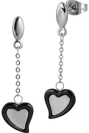 Amello Paar Ohrhänger Ohrringe Edelstahl Keramik (Ohrhänger), Damen Ohrhänger Herz Edelstahl (Stainless Steel), in silberfarben, sch - Verkäufer: Fit4Style Silberschmuck - IMPPAC