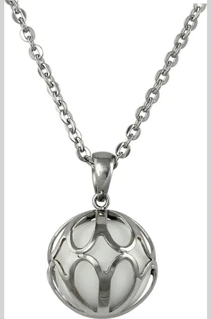 Amello Edelstahlkette Kugel Ornament Halskette silber (Halsketten, Halskette), Damen-Halskette (Kugel Ornament) ca. 50cm (inkl 5,5cm Verlängerung) - Verkäufer: Fit4Style Silberschmuck - IMPPAC