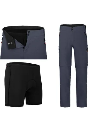 Bergson Zip-off-Hose PORVOO Zipp-Off (mit gepolsterter Innenhose) Herren Radhose, robust, elastisch, Langgrößen, grau/blau - Verkäufer: