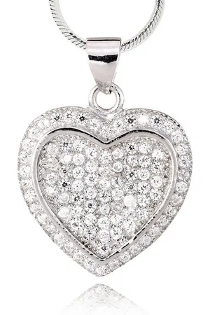 Karisma Kette mit Anhänger Damen Anhänger 2 Herze Silber 925 - mit Silber Kette 925, und Zirkonia Steinen - HSP.05 - 42.0 Zentimeter - Verkäufer: Schmuck