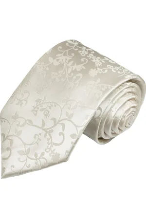 Paul Malone Krawatte Herren Hochzeitskrawatte floral - Mikrofaser - Bräutigam Breit (8cm), ivory V41 - Verkäufer: Jung GmbH
