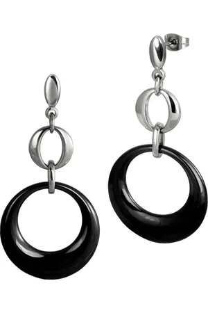 Amello Paar Ohrhänger Ohrringe Edelstahl Keramik (Ohrhänger), Damen Ohrhänger Round Edelstahl (Stainless Steel), in silberfarben, sc - Verkäufer: Fit4Style Silberschmuck - IMPPAC
